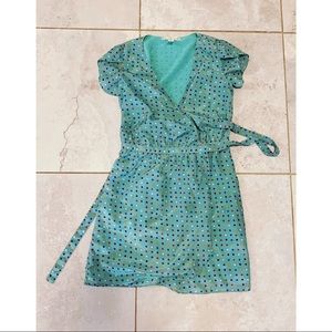 Vintage-Style Wrap Dress with Polka Dot Detail